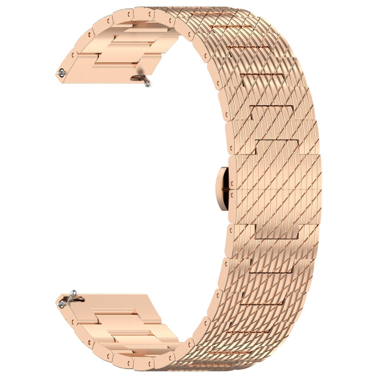 20mm Universal Twill Stainless Steel Watch Band(Rose Gold) - 20mm Bands by PMC Jewellery | Online Shopping South Africa | PMC Jewellery