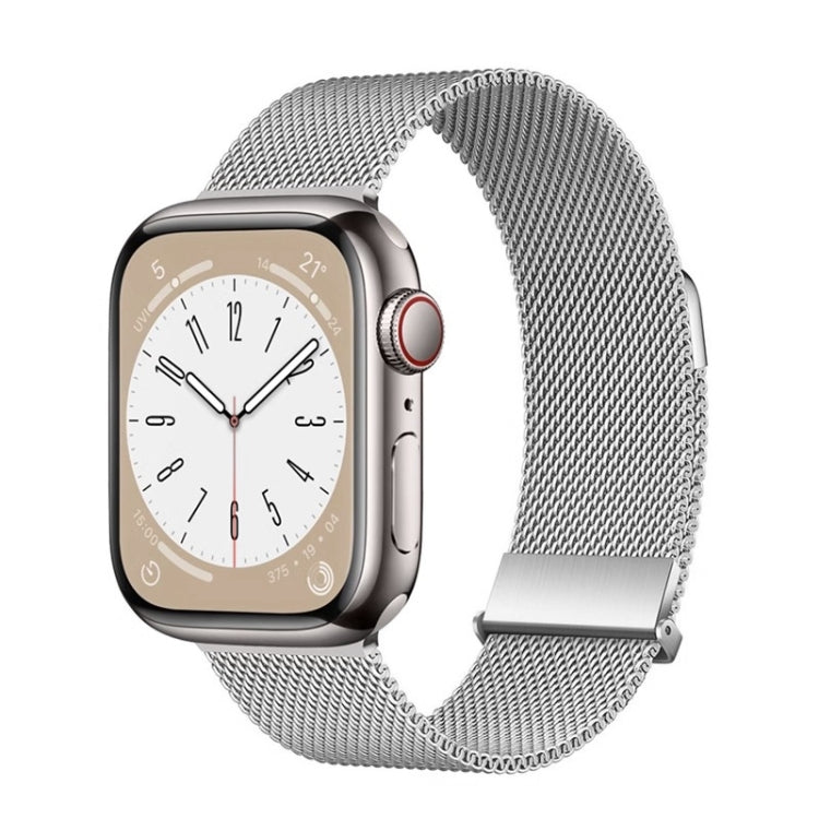 For Apple Watch Series 3 42mm ZGA Milanese Magnetic Metal Watch Band(Silver) - Watch Bands by ZGA | Online Shopping South Africa | PMC Jewellery | Buy Now Pay Later Mobicred