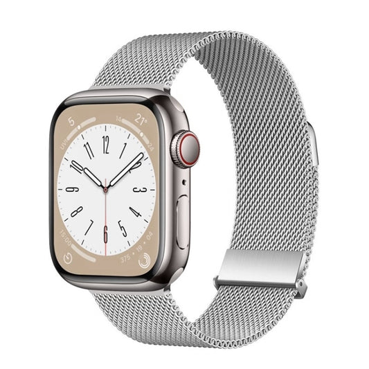For Apple Watch Series 3 42mm ZGA Milanese Magnetic Metal Watch Band(Silver) - Watch Bands by ZGA | Online Shopping South Africa | PMC Jewellery