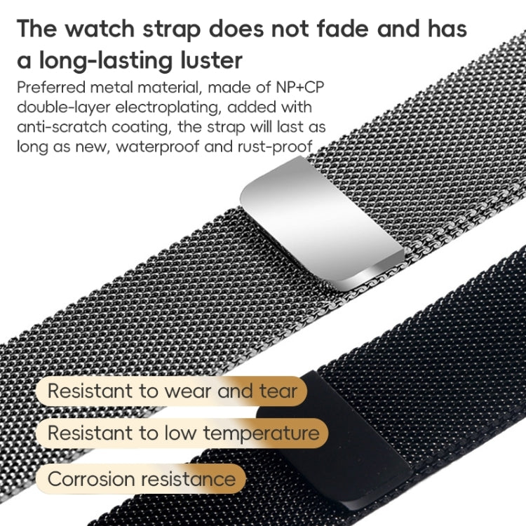 For Apple Watch Series 2 42mm ZGA Milanese Magnetic Metal Watch Band(Black) - Watch Bands by ZGA | Online Shopping South Africa | PMC Jewellery | Buy Now Pay Later Mobicred