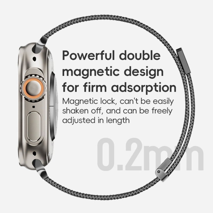 For Apple Watch Ultra 49mm ZGA Milanese Magnetic Metal Watch Band(Silver) - Watch Bands by ZGA | Online Shopping South Africa | PMC Jewellery