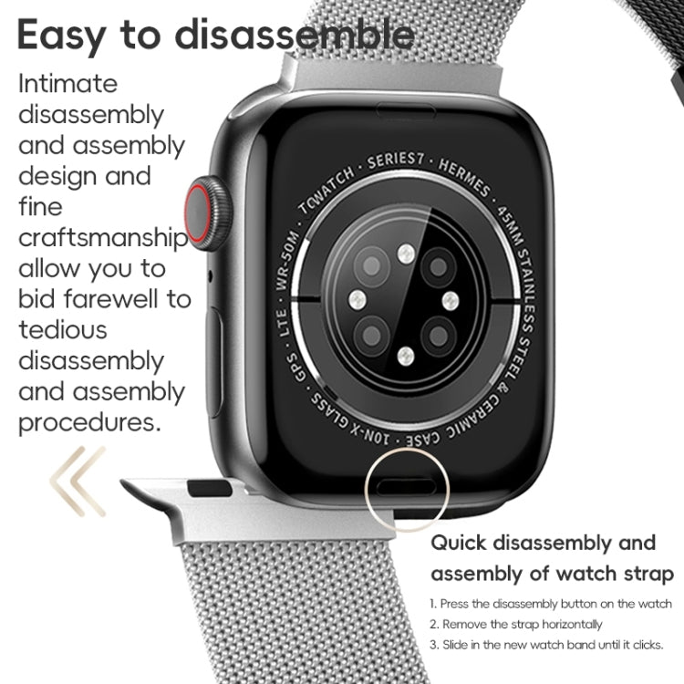 For Apple Watch Series 3 42mm ZGA Milanese Magnetic Metal Watch Band(Silver) - Watch Bands by ZGA | Online Shopping South Africa | PMC Jewellery | Buy Now Pay Later Mobicred