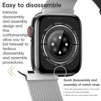 For Apple Watch 42mm ZGA Milanese Magnetic Metal Watch Band(Silver) - Watch Bands by ZGA | Online Shopping South Africa | PMC Jewellery | Buy Now Pay Later Mobicred