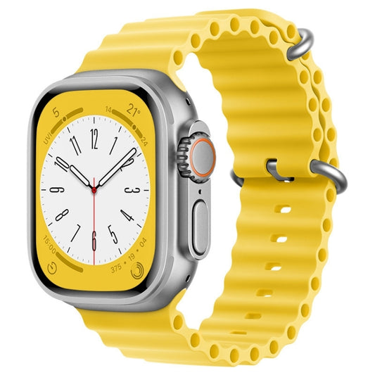 For Apple Watch Ultra 2 49mm ZGA Ocean Silicone Watch Band(Yellow) - Watch Bands by ZGA | Online Shopping South Africa | PMC Jewellery | Buy Now Pay Later Mobicred