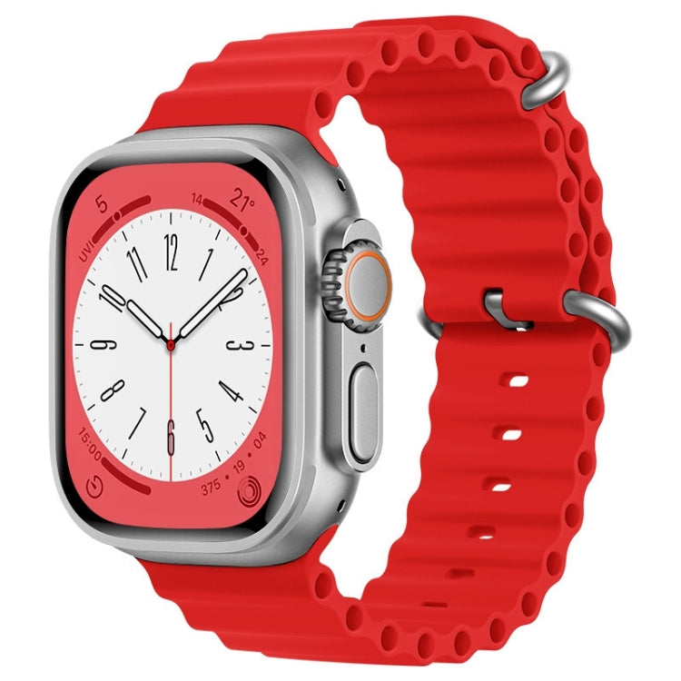 For Apple Watch SE 44mm ZGA Ocean Silicone Watch Band(Red) - Watch Bands by ZGA | Online Shopping South Africa | PMC Jewellery