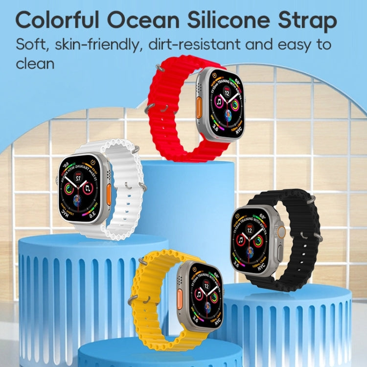 For Apple Watch 42mm ZGA Ocean Silicone Watch Band(Red) - Watch Bands by ZGA | Online Shopping South Africa | PMC Jewellery