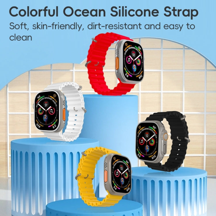 For Apple Watch Series 3 42mm ZGA Ocean Silicone Watch Band(White) - Watch Bands by ZGA | Online Shopping South Africa | PMC Jewellery