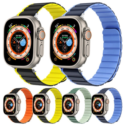 For Apple Watch Series 6 44mm ZGA Two Color Magnetic Silicone Watch Band(Black+Orange) - Watch Bands by ZGA | Online Shopping South Africa | PMC Jewellery