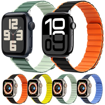 For Apple Watch Series 2 42mm ZGA Two Color Magnetic Silicone Watch Band(Grey+Yellow) - Watch Bands by ZGA | Online Shopping South Africa | PMC Jewellery | Buy Now Pay Later Mobicred