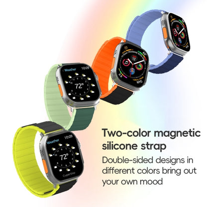 For Apple Watch Series 2 42mm ZGA Two Color Magnetic Silicone Watch Band(Dark Blue+Light Blue) - Watch Bands by ZGA | Online Shopping South Africa | PMC Jewellery | Buy Now Pay Later Mobicred