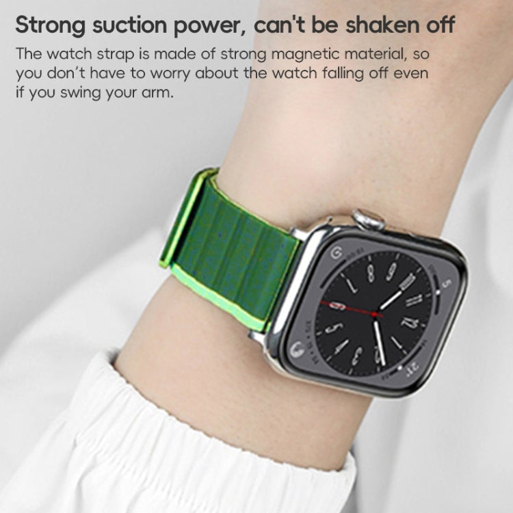 For Apple Watch Ultra 49mm ZGA Two Color Magnetic Silicone Watch Band(Dark Green+Light Green) - Watch Bands by ZGA | Online Shopping South Africa | PMC Jewellery | Buy Now Pay Later Mobicred