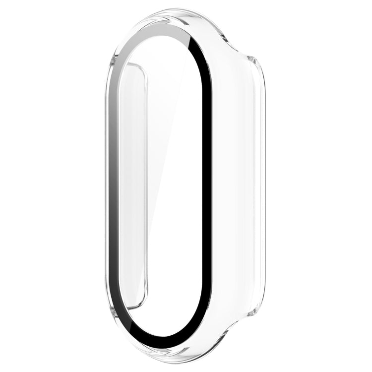 For Xiaomi Mi Band 8 PC + Tempered Film Integrated Protective Watch Case(Transparent White) - Watch Cases by PMC Jewellery | Online Shopping South Africa | PMC Jewellery