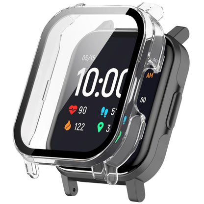 For Xiaomi Haylou Watch 2 LS02 PC + Tempered Film Integrated Watch Protective Case(Transparent White) - Watch Cases by PMC Jewellery | Online Shopping South Africa | PMC Jewellery