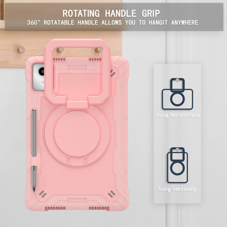 For Lenovo Tab M11/ Xiaoxin Pad 11 2024 Handle Robot Silicone Hybrid PC Tablet Case(Rose Gold) - Lenovo by PMC Jewellery | Online Shopping South Africa | PMC Jewellery | Buy Now Pay Later Mobicred
