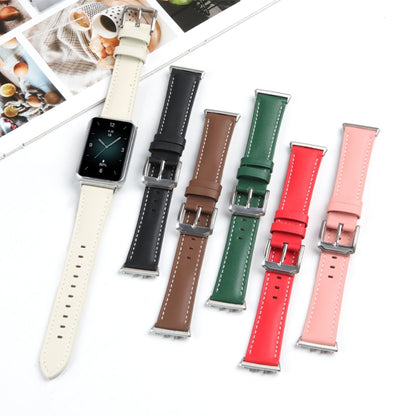 For Honor Band 9 Genuine Leather Watch Band(Pink) - Watch Bands by PMC Jewellery | Online Shopping South Africa | PMC Jewellery