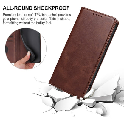 For Honor Magic6 Pro Magnetic Closure Leather Phone Case(Brown) - Honor Cases by PMC Jewellery | Online Shopping South Africa | PMC Jewellery | Buy Now Pay Later Mobicred