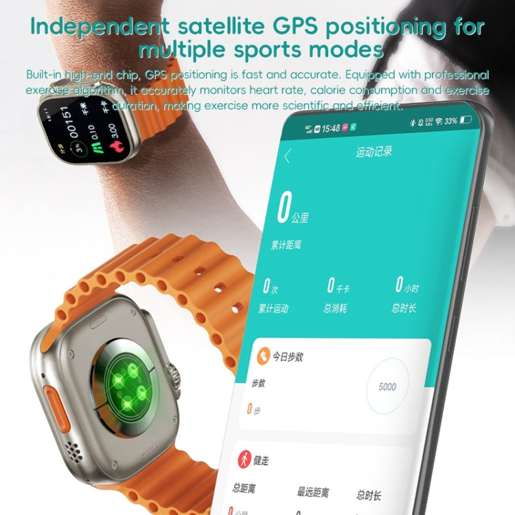 ZGA W02 2.02 inch Screen Seconds Hand BT Call Smart Watch, Support Heart Rate / AI Voice Assistant / Sedentary Reminder(Orange) - Smart Watches by ZGA | Online Shopping South Africa | PMC Jewellery | Buy Now Pay Later Mobicred