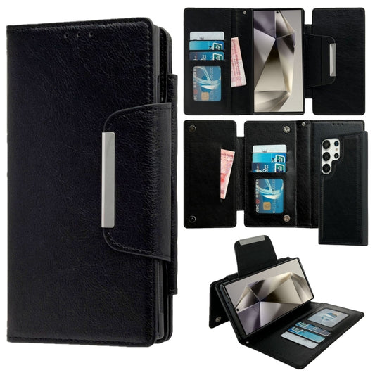 For Samsung Galaxy S24 Ultra 5G Multifunctional 7-Card Wallet Leather Phone Case(Black) - Galaxy S24 Ultra 5G Cases by PMC Jewellery | Online Shopping South Africa | PMC Jewellery | Buy Now Pay Later Mobicred