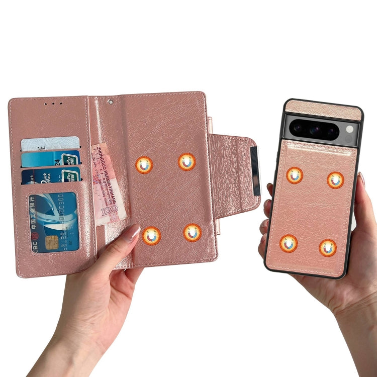For Google Pixel 6 Pro Multifunctional 7-Card Wallet Leather Phone Case(Rose Gold) - Google Cases by PMC TechLife | Online Shopping South Africa | PMC TechLife | Buy Now Pay Later Mobicred