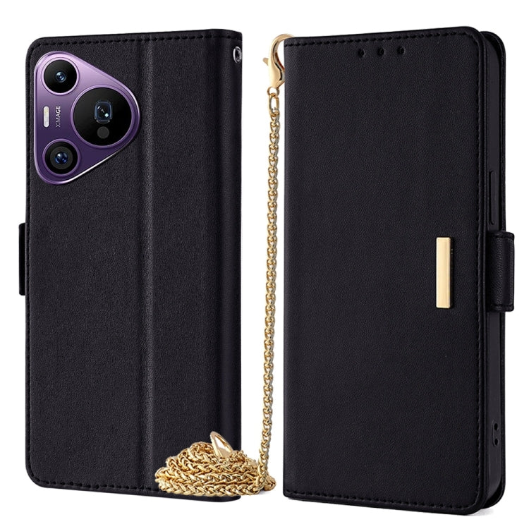 For Huawei Pura 70 Pro / 70 Pro+ 5G Crossbody Chain Leather Phone Case(Black) - Huawei Cases by PMC Jewellery | Online Shopping South Africa | PMC Jewellery | Buy Now Pay Later Mobicred