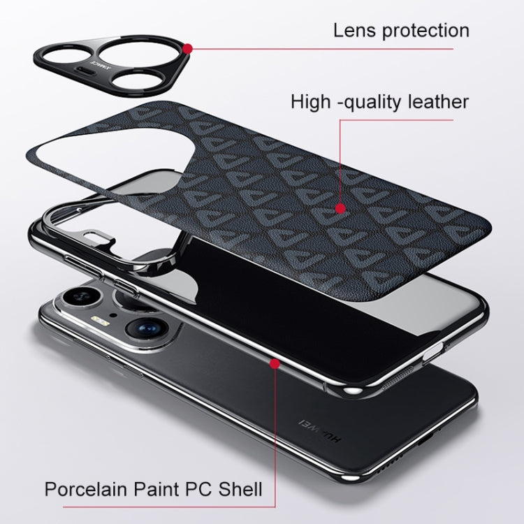 For Huawei Pura 70 Pro / Pro+ Plain Leather PC Phone Case(Black) - Huawei Cases by PMC Jewellery | Online Shopping South Africa | PMC Jewellery | Buy Now Pay Later Mobicred