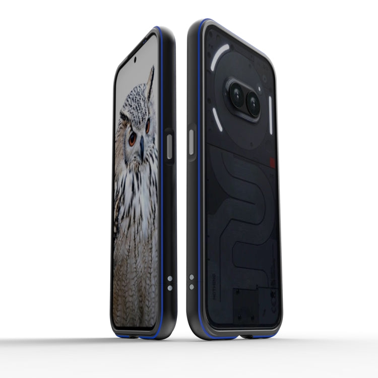 For Nothing Phone 2a Aurora Series Metal Frame Protective Phone Case(Black Blue) - More Brand by PMC TechLife | Online Shopping South Africa | PMC TechLife | Buy Now Pay Later Mobicred