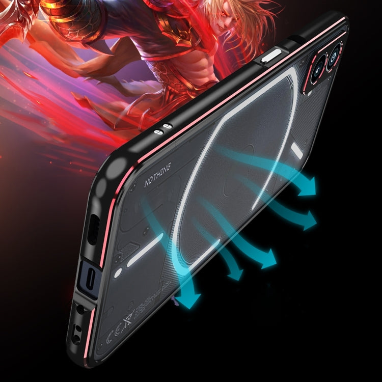 For Nothing Phone 2a Aurora Series Metal Frame Protective Phone Case(Black Blue) - More Brand by PMC TechLife | Online Shopping South Africa | PMC TechLife | Buy Now Pay Later Mobicred