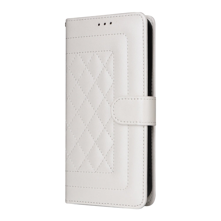 For Google Pixel 9 Pro Diamond Lattice Leather Flip Phone Case(White) - Google Cases by PMC Jewellery | Online Shopping South Africa | PMC Jewellery | Buy Now Pay Later Mobicred