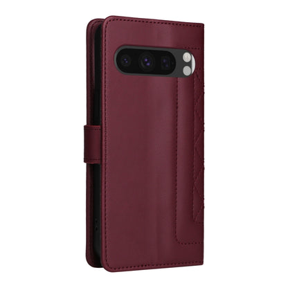 For Google Pixel 9 Pro Diamond Lattice Leather Flip Phone Case(Wine Red) - Google Cases by PMC Jewellery | Online Shopping South Africa | PMC Jewellery | Buy Now Pay Later Mobicred