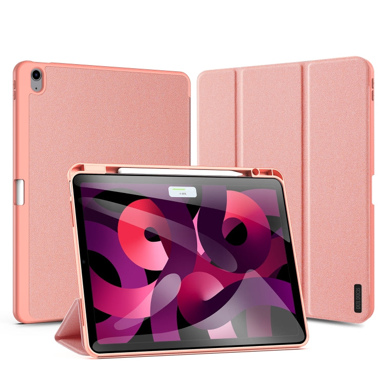 For iPad Air 13 2024 DUX DUCIS Domo Series Cloth Texture Magnetic Leather Tablet Case(Pink) - iPad Air 13 2024 Cases by DUX DUCIS | Online Shopping South Africa | PMC Jewellery | Buy Now Pay Later Mobicred