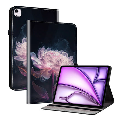For iPad Air 13 2024 Crystal Texture Painted Leather Smart Tablet Case(Purple Peony) - iPad Air 13 2024 Cases by PMC Jewellery | Online Shopping South Africa | PMC Jewellery | Buy Now Pay Later Mobicred