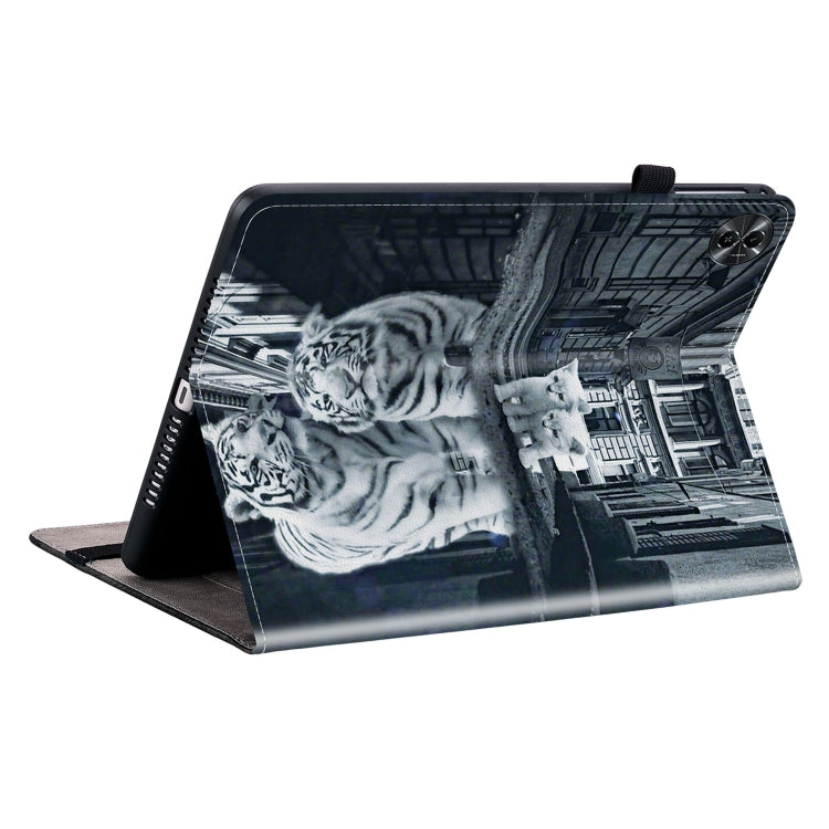 For Realme Pad 2 11.5 Crystal Texture Painted Leather Tablet Case(Cat Reflection Tiger) - Realme by PMC TechLife | Online Shopping South Africa | PMC TechLife | Buy Now Pay Later Mobicred