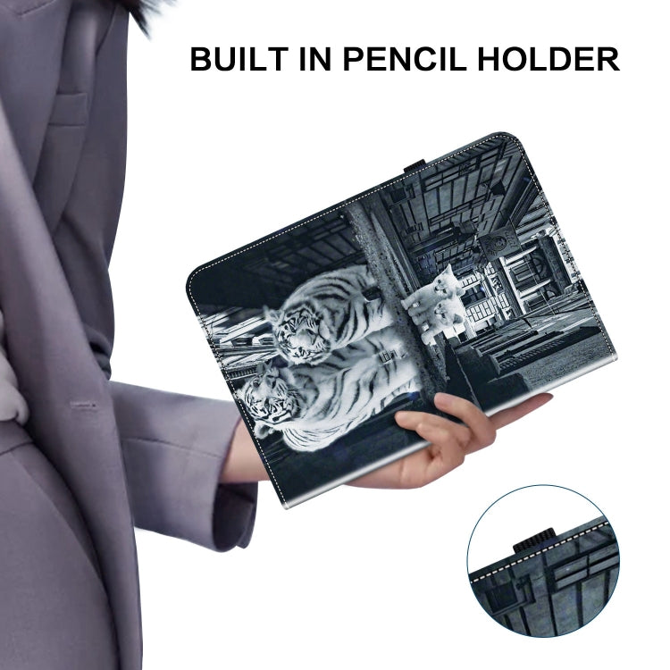 For Realme Pad 2 11.5 Crystal Texture Painted Leather Tablet Case(Cat Reflection Tiger) - Realme by PMC TechLife | Online Shopping South Africa | PMC TechLife | Buy Now Pay Later Mobicred
