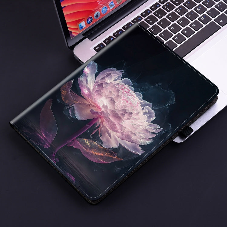 For Amazon Fire HD 10 2019/2017 Crystal Texture Painted Leather Smart Tablet Case(Purple Peony) - Amazon by PMC TechLife | Online Shopping South Africa | PMC TechLife | Buy Now Pay Later Mobicred