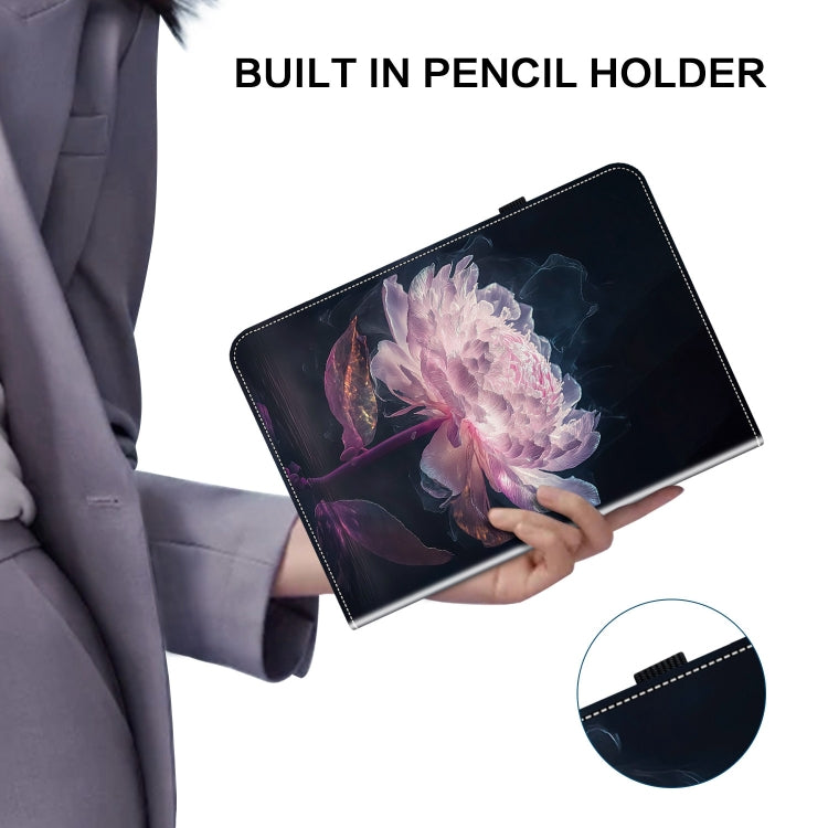 For Amazon Fire HD 10 2019/2017 Crystal Texture Painted Leather Smart Tablet Case(Purple Peony) - Amazon by PMC TechLife | Online Shopping South Africa | PMC TechLife | Buy Now Pay Later Mobicred