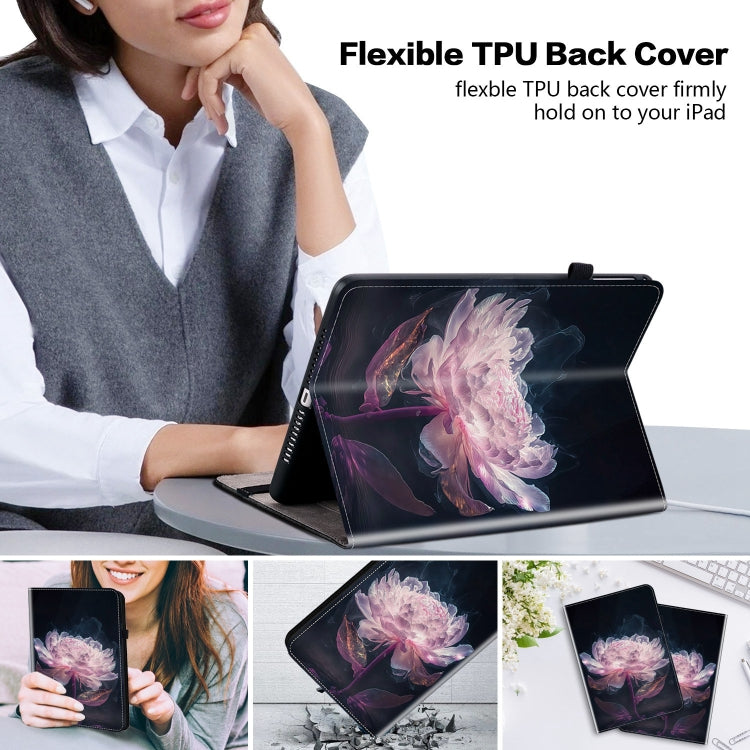For Lenovo Tab P11 / Xiaoxin Pad Plus Crystal Texture Painted Leather Tablet Case(Purple Peony) - Lenovo by PMC TechLife | Online Shopping South Africa | PMC TechLife | Buy Now Pay Later Mobicred