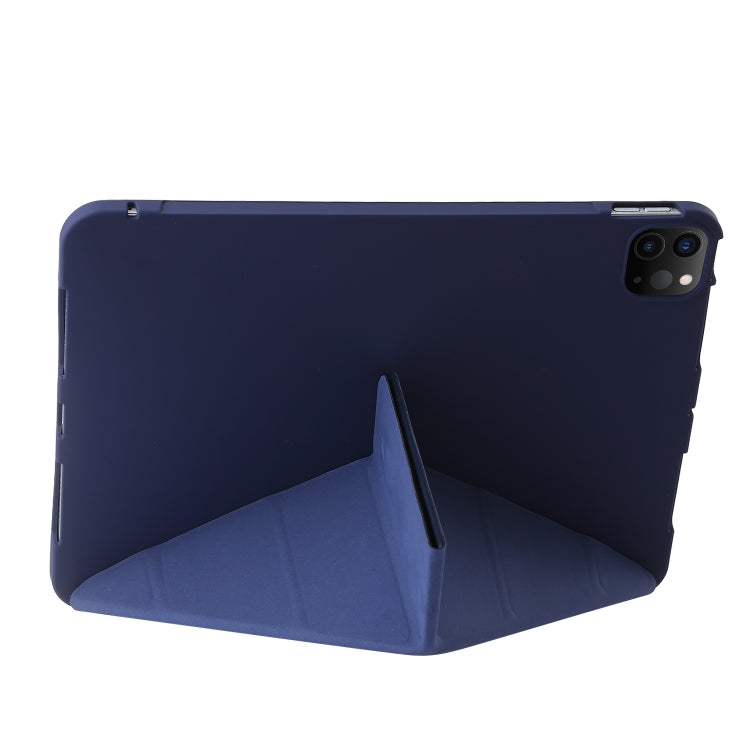For iPad Pro 13 2024 TPU Deformation Flip Leather Tablet Case with Holder(Dark Blue) - iPad Pro 13 2024 Cases by PMC TechLife | Online Shopping South Africa | PMC TechLife | Buy Now Pay Later Mobicred