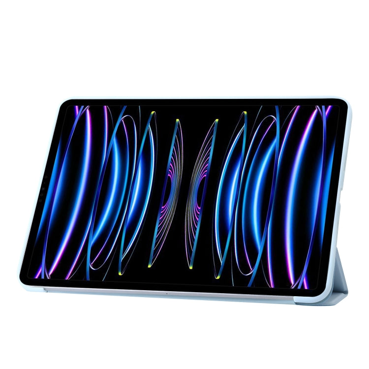 For iPad Pro 13 2024 Three-fold Holder Flip Tablet Leather Case(Sky Blue) - iPad Pro 13 2024 Cases by PMC TechLife | Online Shopping South Africa | PMC TechLife | Buy Now Pay Later Mobicred