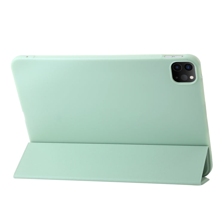 For iPad Pro 13 2024 Three-fold Holder Flip Tablet Leather Case(Mint Green) - iPad Pro 13 2024 Cases by PMC Jewellery | Online Shopping South Africa | PMC Jewellery | Buy Now Pay Later Mobicred