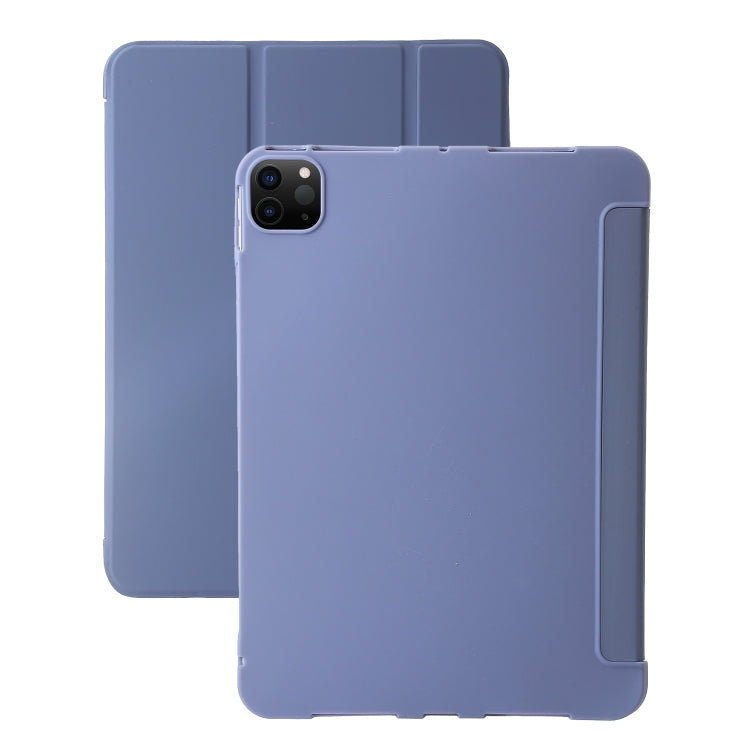 For iPad Pro 13 2024 Three-fold Holder Flip Tablet Leather Case(Purple) - iPad Pro 13 2024 Cases by PMC TechLife | Online Shopping South Africa | PMC TechLife | Buy Now Pay Later Mobicred