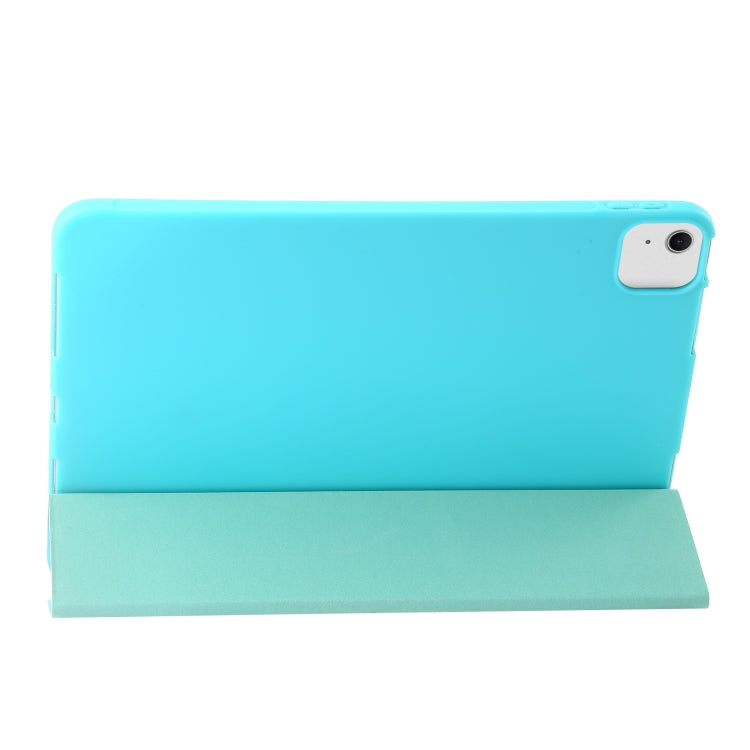 For iPad Air 11 2025 / 2024 Three-fold Holder Flip Tablet Leather Case(Mint Blue) - iPad Air 11 2025 / 2024 Cases by PMC Jewellery | Online Shopping South Africa | PMC Jewellery | Buy Now Pay Later Mobicred