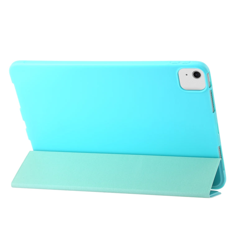 For iPad Air 11 2025 / 2024 Three-fold Holder Flip Tablet Leather Case(Mint Blue) - iPad Air 11 2025 / 2024 Cases by PMC Jewellery | Online Shopping South Africa | PMC Jewellery | Buy Now Pay Later Mobicred