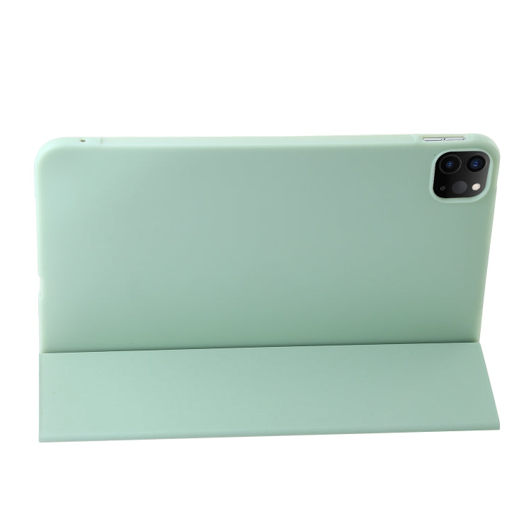 For iPad Pro 11 2024 Three-fold Holder Flip Tablet Leather Case(Mint Green) - iPad Pro 11 2024 Cases by PMC TechLife | Online Shopping South Africa | PMC TechLife | Buy Now Pay Later Mobicred