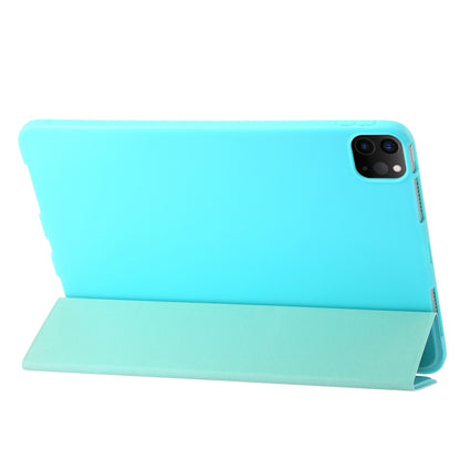 For iPad Pro 11 2024 Three-fold Holder Flip Tablet Leather Case(Mint Blue) - iPad Pro 11 2024 Cases by PMC Jewellery | Online Shopping South Africa | PMC Jewellery | Buy Now Pay Later Mobicred