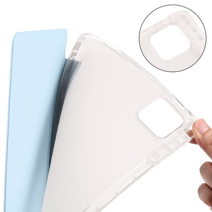 For iPad Pro 11 2024 3-fold Clear TPU Smart Leather Tablet Case with Pen Slot(Ice Blue) - iPad Pro 11 2024 Cases by PMC Jewellery | Online Shopping South Africa | PMC Jewellery | Buy Now Pay Later Mobicred