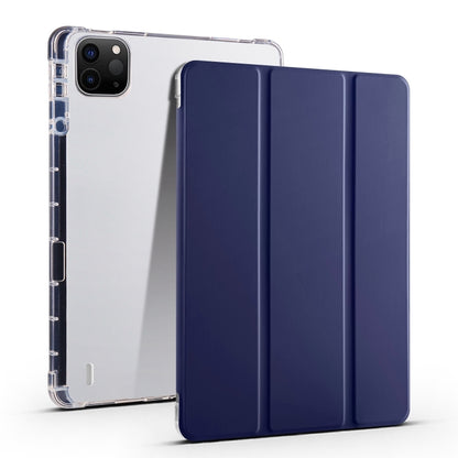 For iPad Air 11 2024 3-fold Clear TPU Smart Leather Tablet Case with Pen Slot(Dark Blue) - iPad Air 11 2024 Cases by PMC Jewellery | Online Shopping South Africa | PMC Jewellery | Buy Now Pay Later Mobicred