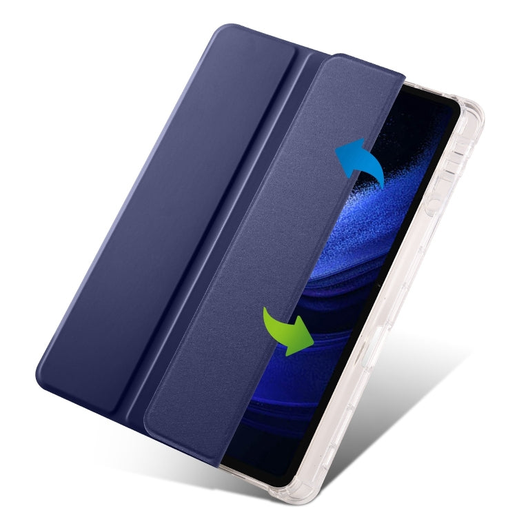 For iPad Air 13 2024 3-fold Clear TPU Smart Leather Tablet Case with Pen Slot(Dark Blue) - iPad Air 13 2024 Cases by PMC Jewellery | Online Shopping South Africa | PMC Jewellery | Buy Now Pay Later Mobicred