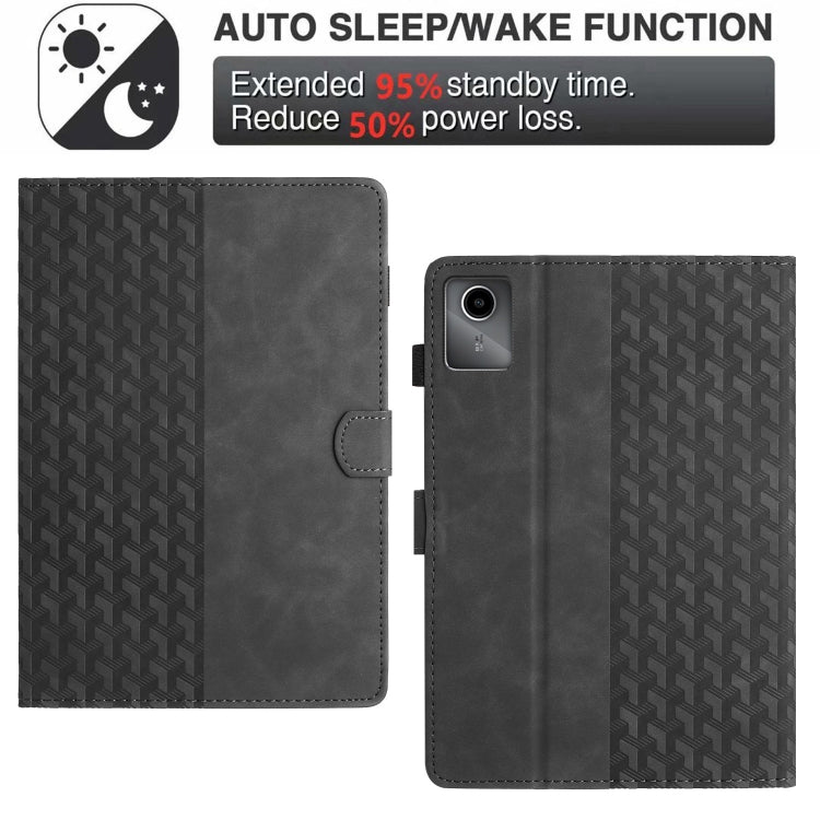 For Lenovo Tab M11/Xiaoxin Pad 11 2024 Building Blocks Embossed Leather Smart Tablet Case(Black) - Lenovo by PMC Jewellery | Online Shopping South Africa | PMC Jewellery | Buy Now Pay Later Mobicred