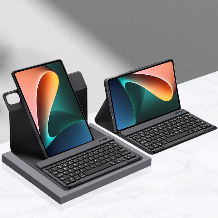 For Xiaomi Pad 5 / Pad 5 Pro 11 inch Detachable Keyboard Smart Tablet Leather Case(Black) - Xiaomi Keyboard by PMC TechLife | Online Shopping South Africa | PMC TechLife | Buy Now Pay Later Mobicred