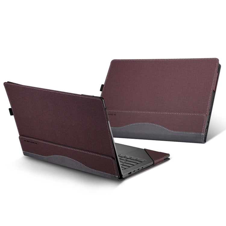 For HP Envy X360 15 inch 15-eu / 15-ew Leather Laptop Shockproof Protective Case(Wine Red) - Screen & Keyboard Cover by PMC Jewellery | Online Shopping South Africa | PMC Jewellery | Buy Now Pay Later Mobicred